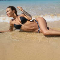 Cute babe Monika Fox teasing with her amazing figure on the beach