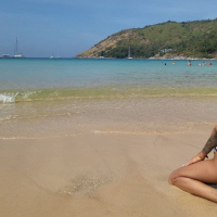 Cute babe Monika Fox teasing with her amazing figure on the beach