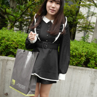 Adorable young japanese girl Mio Ito looks sexy in black uniform