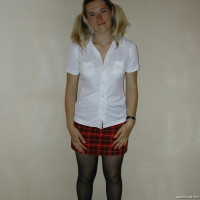 Sexy blonde schoolgirl ready to suck my dick