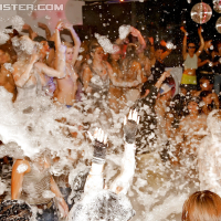 Steaming hot european gals getting fucked hard at the foam party