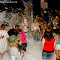 Steaming hot european gals getting fucked hard at the foam party