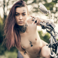 Tabitha Poison on the Motorcycle