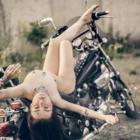 Tabitha Poison on the Motorcycle