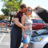 Sexy Devon Lee pays for her car repair with her pussy