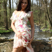 Sexy Michaela Isizzu takes off her Dress outdoors