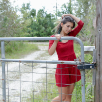 Filthy latina Gina Valentina in sexy red dress takes intense fucking