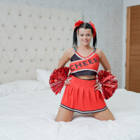 Busty cheerleader Nadia White spreads wide for deep dicking