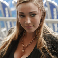 Pierced blonde whore Kendra Sunderland flashing her tits in public