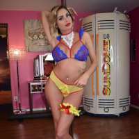 Salina Ford twirls Stripper Pole showing Titties