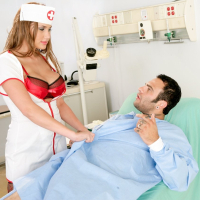 Kinky Nurse Alanah Rae enjoys teasing a Patient