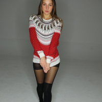 Lovely Melena Maria Rya posing in her new sweater and pantyhose