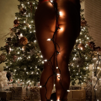 Hot Eva Lovia wraps herself in Christmas lights