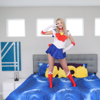 Playful petite blondie Cecelia Taylor gets plugged with a king size shaft