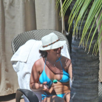 Britney Spears caught in blue bikini
