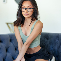 Slim brunette girl Jade Kimiko sucks and fucks like a true pro