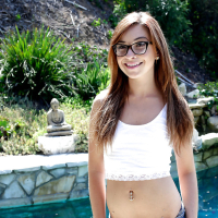Outdoor undressing session with a marvelous teen babe Kaylee Haze