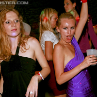Drunk lewd party sluts enjoy a wild sex orgy at the night club party