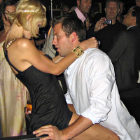 Paris Hilton having sex in public with boyfriend and showing her tits and pussy