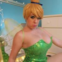 Busty hottie Kayla cosplays as Tinker Bell and gets naughty