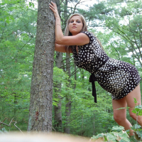 Housewife Kelly flashing and fucking in the Woods