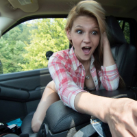 Hot Hitchhiker Hope Harper gets fucked in a Car
