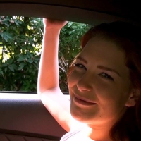 Redhead girl Abby Paradise hitches a ride and returns the favour with sex