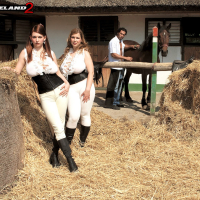 Christy Marks at the Stables in sexy tight Jodhpurs