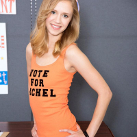 Blonde teen Rachel James promises to put out if she wins class president