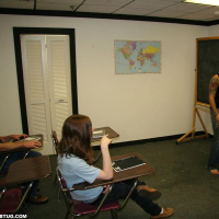 Slutty teacher Cheyenne Jewel embarassing guy in front of everyone by wanking hi