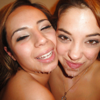 Latina teens Gigi Rivera and Rosalie Ruiz having wild threesome sex on bed