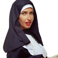 Pornstar SOPHIE EVANS takes the veil of nun