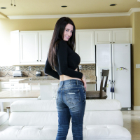 MYLF model Brooke Lyn Rose drops her jeans to ride fat dick of Jerry Kovak