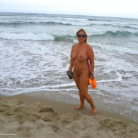Nude Chrissy walking around a Nudist Resort