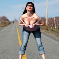 Pictures of XXX Mina fingering herself on the road