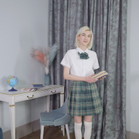 Cute blonde schoolgirl Mia Cheers spreads wide for deep dicking