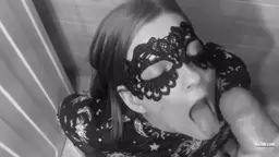 Cums in her mouth