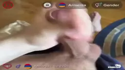 Armenian uncut dick cums