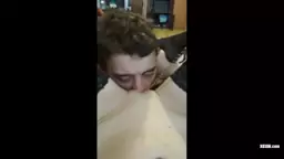 She put a on a chain and made him do cunnilingus