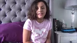 Ebony Little Step Sister Cums On Step Brothers Cock