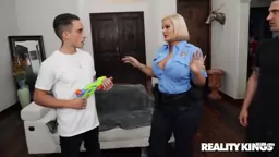 BBW Officer Julie Cash joins for a Sleazy Sex Party