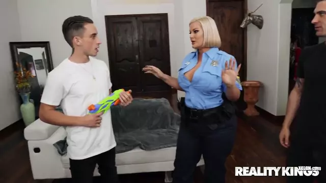 BBW Officer Julie Cash joins for a Sleazy Sex Party
