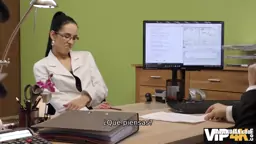 Lustful Elis With Glasses Gives Beaver To Drill To Loan Officer
