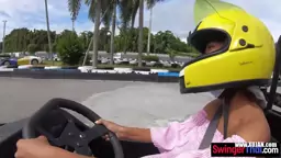 Thai teen amateur GF go karting sex after with her BF