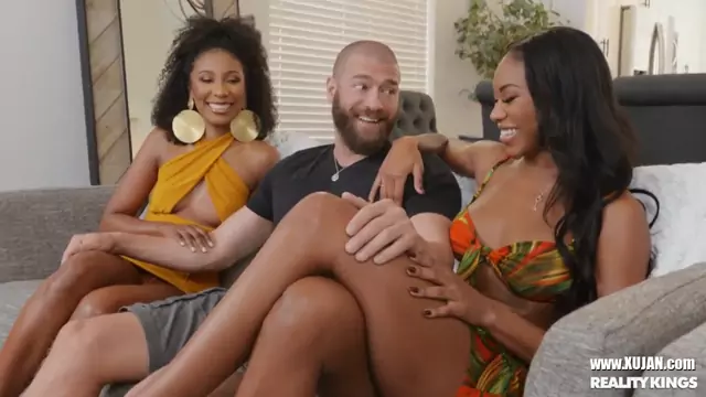 Black beauties Olivia Jayy Nadia Jay shares Xanders big white prick