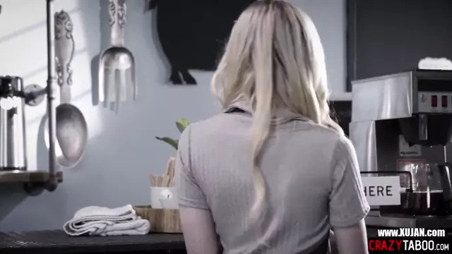 Petite blonde teen swallows a hard prick before BF banged her hard