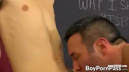 Brock gets a taste of his students big dick before bending him over