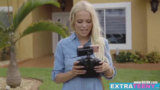 Lovely blonde teen Brice Bardot rides Jmacs big black cock