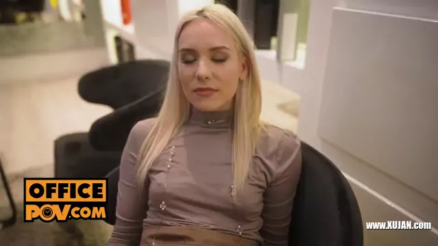 POV Thrill seeker Barbie Brill fucks you on the office stairwell