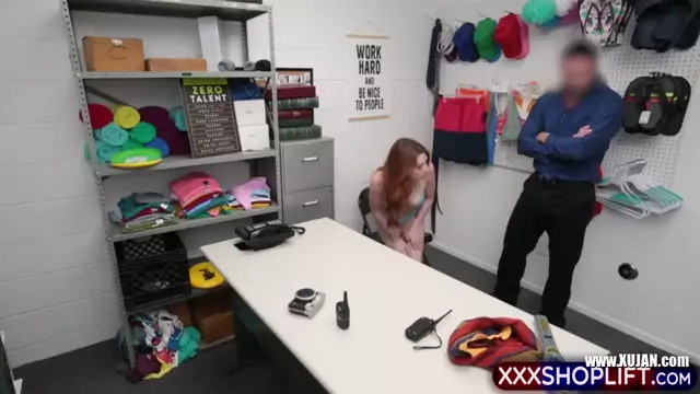 Charming shoplifter Aria Carson was hiding stuff under her sweater